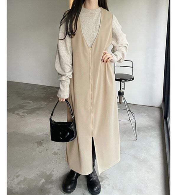 GeeRA（ジーラ）の「３ＷＡＹジップデザインジレワンピース（ジレ）」｜詳細画像
