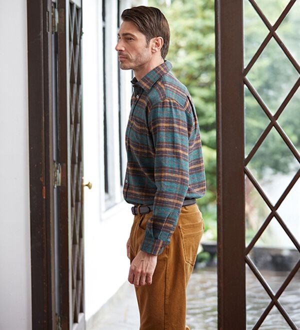 「＜コムルヴァン・オム＞コットンツイード柔らかボタンダウンシャツ（メンズシャツ）」｜詳細画像