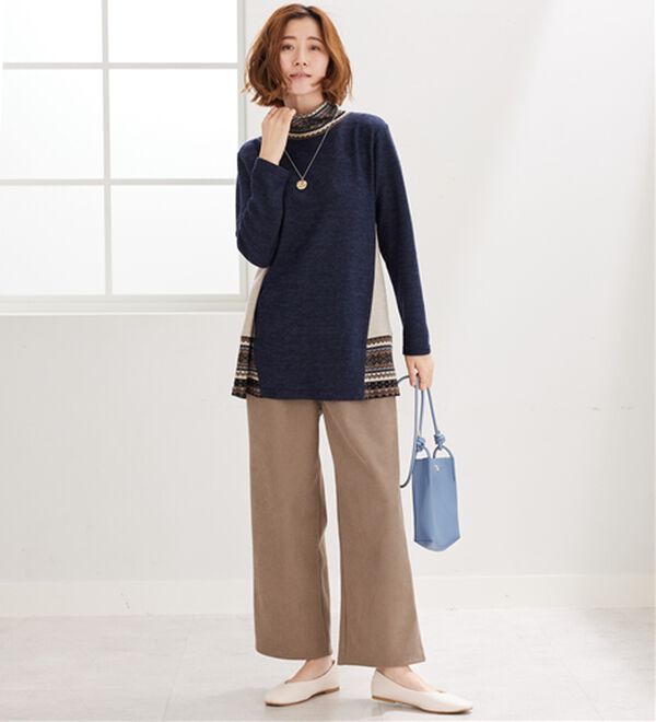 BELLUNA（ベルーナ）の「杢調サイド切替ノルディックチュニック（チュニック）」｜詳細画像