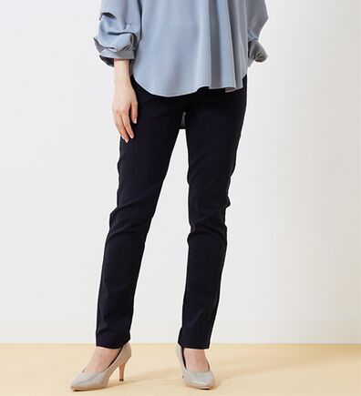 BELLUNA（ベルーナ）の「チノ見えストレッチ素材スリムパンツ（フルレングスパンツ）」