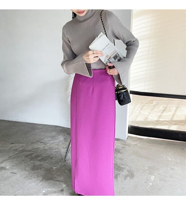 GeeRA（ジーラ）の「楽ちん！滑らか美ラインダンボールナロースカート（ロングスカート）」｜詳細画像