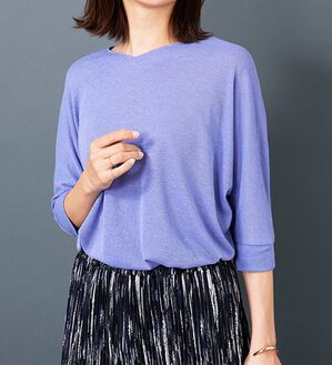 BELLUNA（ベルーナ）の「ラメ調ドルマンプルオーバー（カットソー）」｜ライラック