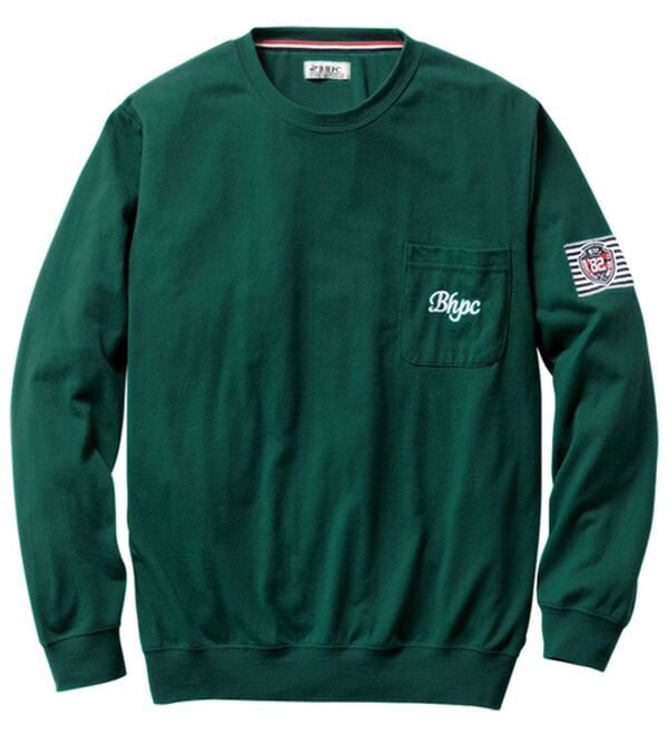 「＜ビバリーヒルズポロクラブ＞選べるブランドホームスーツ（メンズルームウェア）」｜グリーン[クルーネック]