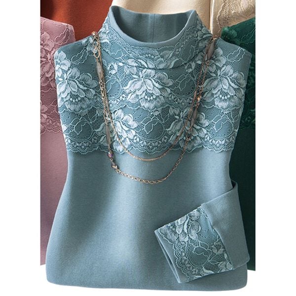 「華やぎ美人の綿１００％レースインナー（肌着・インナーウェア）」｜ブルーグレー