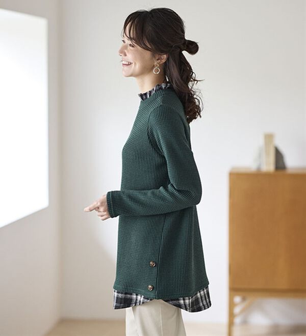 BELLUNA（ベルーナ）の「異素材重ね着風チュニック（チュニック）」｜詳細画像