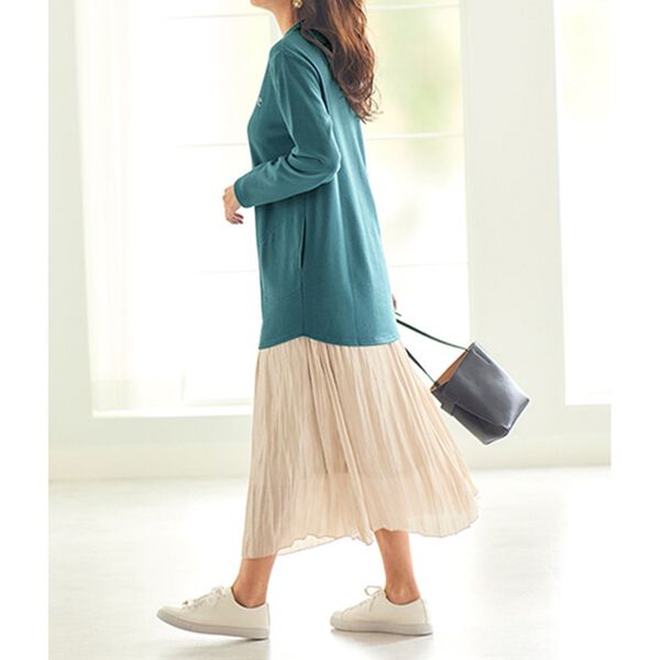 衿デザイン裏起毛ロゴチュニック - ベルーナ【公式】