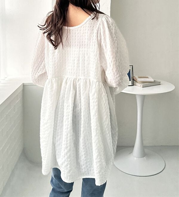 GeeRA（ジーラ）の「前後２ＷＡＹリボンペプラムチュニック（チュニック）」｜詳細画像