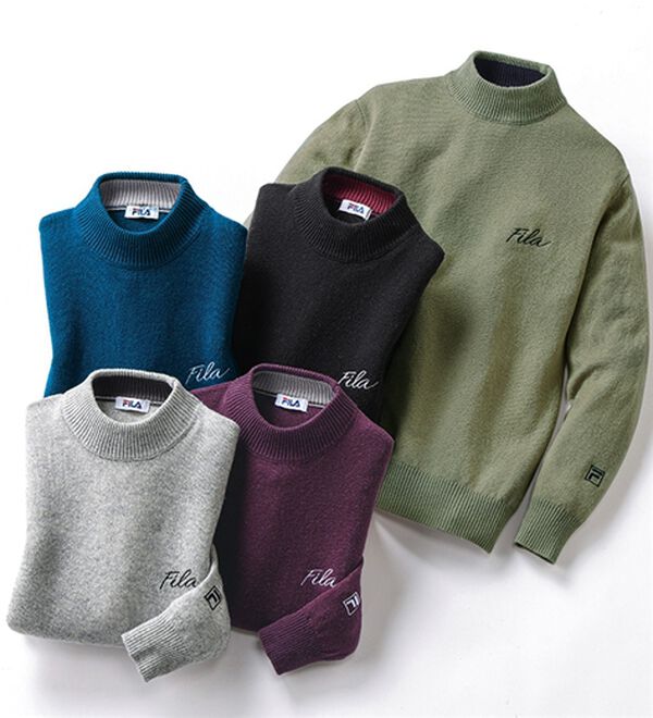フィラ＞洗えるウール100％ハイネックセーター - ベルーナ【公式】