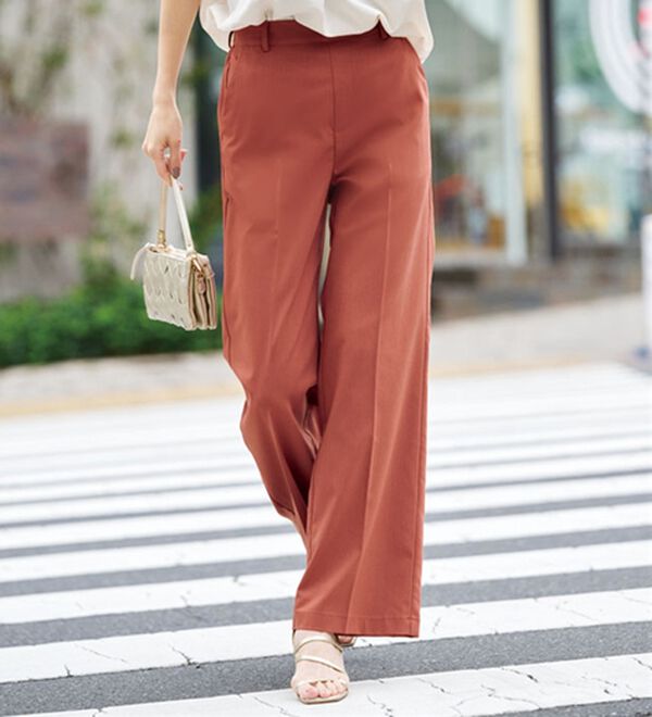 BELLUNA（ベルーナ）の「＜ＳＯＬＯＴＥＸ（Ｒ）＞ワイドパンツ（フルレングスパンツ）」｜テラコッタ