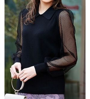 RANAN（ラナン）の「ドットチュール袖ニット（ニット・セーター）」｜詳細画像