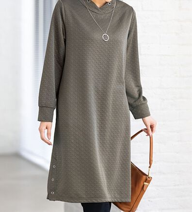 ルフラン（ルフラン）の「千鳥柄ふくれワンピース＜テイルン＞（カットソーワンピース）」