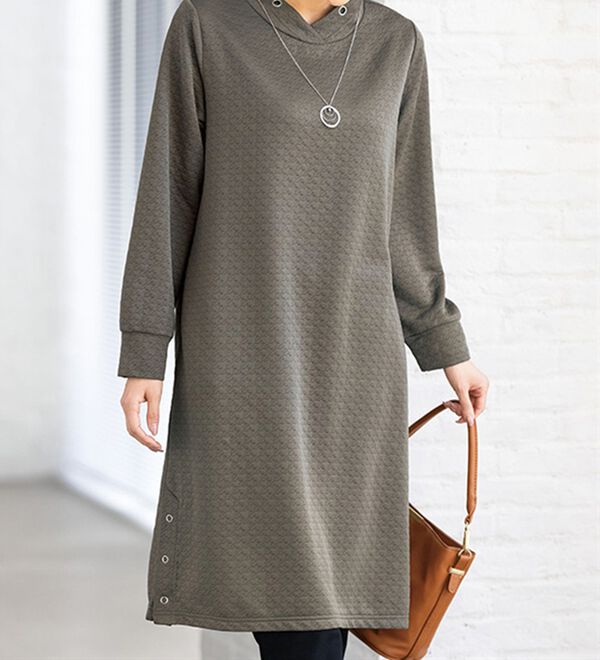 ルフラン（ルフラン）の「千鳥柄ふくれワンピース＜テイルン＞（カットソーワンピース）」｜詳細画像