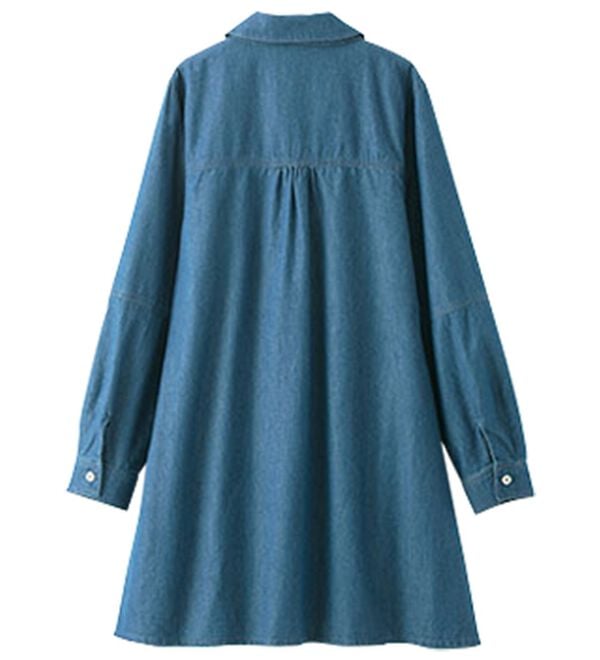 BELLUNA（ベルーナ）の「シャーリング使いデニムシャツチュニック（チュニック）」｜詳細画像