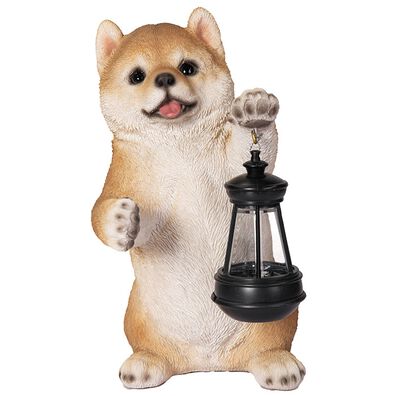 「ソーラーランプを持つ犬・猫（ガーデニング・園芸用品）」