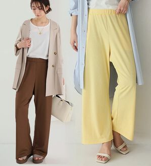 A HAPPY MARILYN（アハッピーマリリン）の「【Ｌ～８Ｌ】丈が選べる！さらトロリブイージーパンツ（ワイドパンツ・ガウチョ）」｜詳細画像