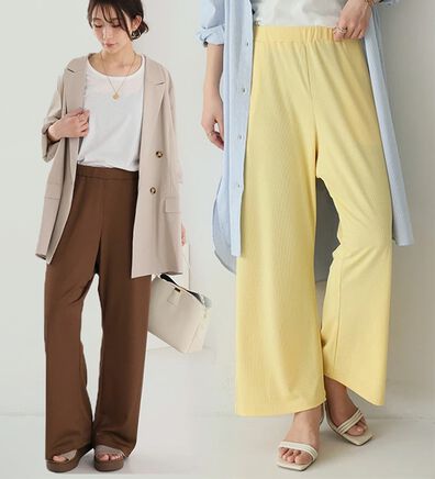 A HAPPY MARILYN（アハッピーマリリン）の「【Ｌ～８Ｌ】丈が選べる！さらトロリブイージーパンツ（ワイドパンツ・ガウチョ）」
