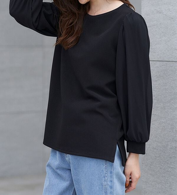 RANAN（ラナン）の「リップル素材ボリューム袖プルオーバー（カットソー）」｜詳細画像