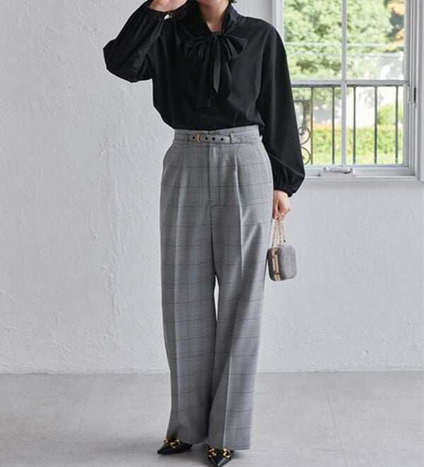 RANAN（ラナン）の「洗える！ベルト付ワイドパンツ（ワイドパンツ・ガウチョ）」｜詳細画像