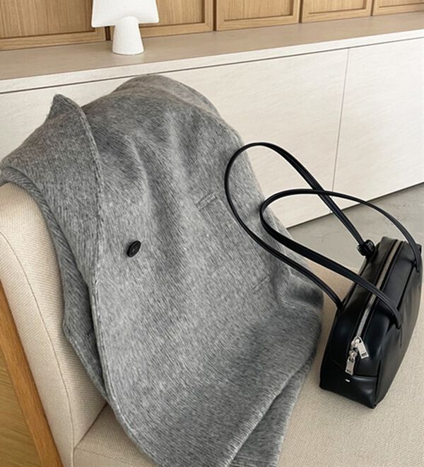 「【YOUING.】シャギーオーバーサイズミドルコート（ハーフコート）」｜詳細画像