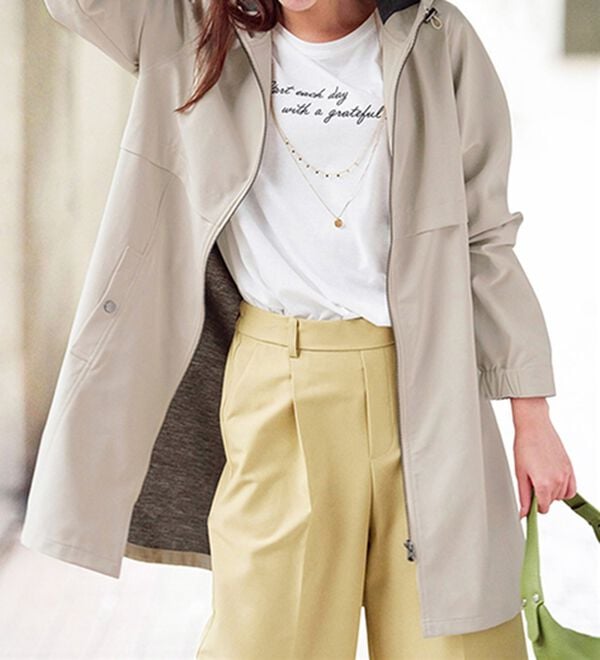 BELLUNA（ベルーナ）の「はっ水加工ボンディング素材ロング丈パーカー（ハーフコート）」｜詳細画像