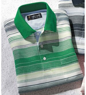 「国産　備後和紙の涼やかポロシャツ（メンズポロシャツ）」｜グリーン