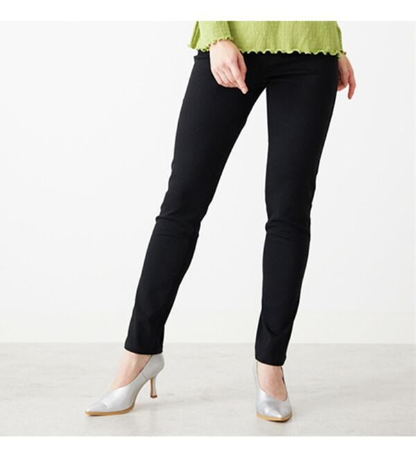 BELLUNA（ベルーナ）の「静電防止！蓄熱綿サテンストレッチカラーパンツスリム（フルレングスパンツ）」｜詳細画像