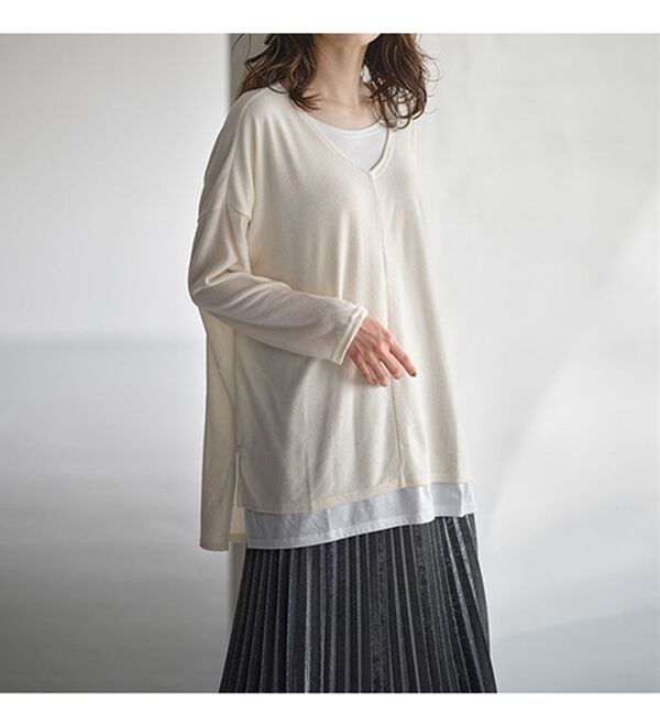 RANAN（ラナン）の「レイヤード風ニットソーチュニック（チュニック）」｜詳細画像