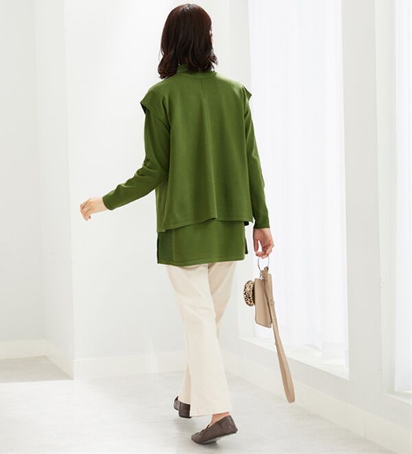 BELLUNA（ベルーナ）の「前後２ｗａｙベスト付ニットアンサンブル（アンサンブル）」｜詳細画像