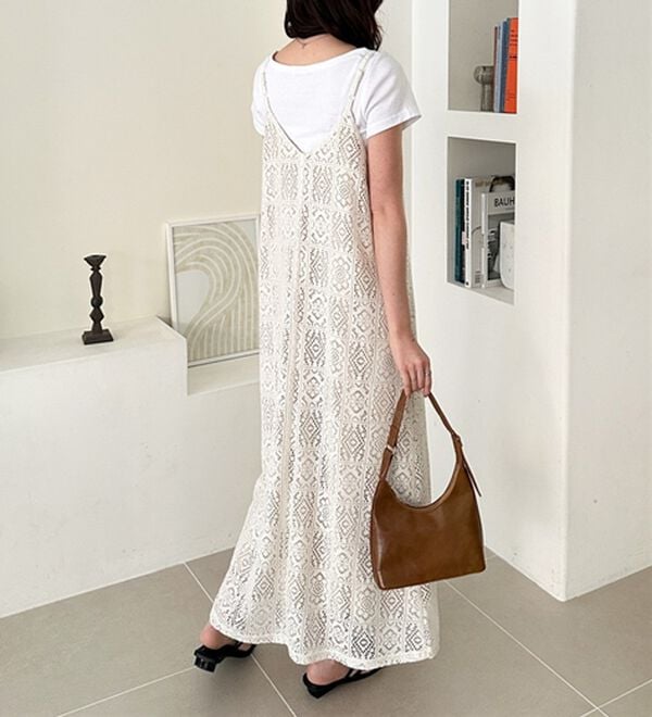 GeeRA（ジーラ）の「前後２ＷＡＹパネルレースキャミワンピース（その他ワンピース）」｜詳細画像