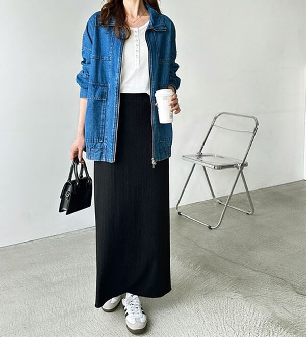 GeeRA（ジーラ）の「セルフカット美脚魅せタイトスカート（ロングスカート）」｜詳細画像