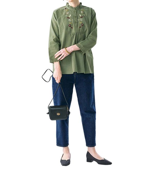 ルフラン（ルフラン）の「綿１００％手刺しゅうブラウス（ブラウス）」｜詳細画像