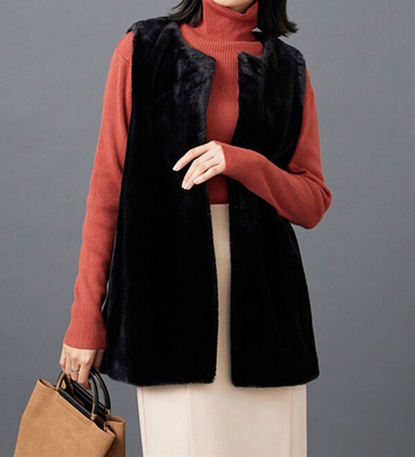 BELLUNA（ベルーナ）の「ホック付もこもこファーベスト（ベスト）」｜詳細画像