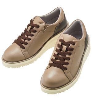 ルフラン（ルフラン）の「＜ラシーナリュクス＞４Ｅ牛革アウトステッチシューズ（フラットシューズ）」｜オーク&times;ダークブラウン