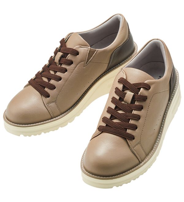 ルフラン（ルフラン）の「＜ラシーナリュクス＞４Ｅ牛革アウトステッチシューズ（フラットシューズ）」｜オーク&times;ダークブラウン