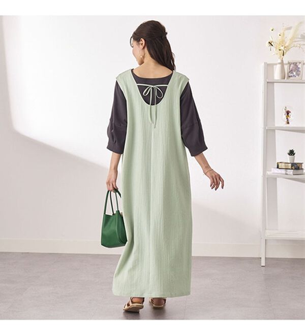 BELLUNA（ベルーナ）の「サラっと素材バックリボンワンピース（その他ワンピース）」｜詳細画像