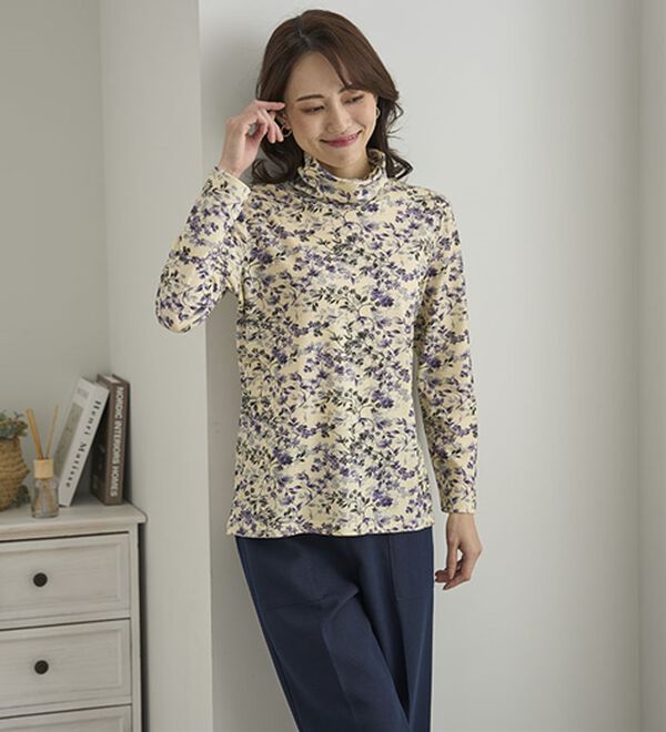 BELLUNA（ベルーナ）の「テンセル（ＴＭ）繊維・コットンプリントプルオーバー（カットソー）」｜詳細画像