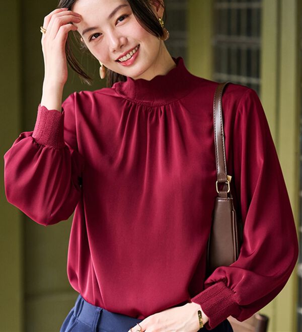 RANAN（ラナン）の「スカラップリブニット使いブラウス（ブラウス）」｜詳細画像