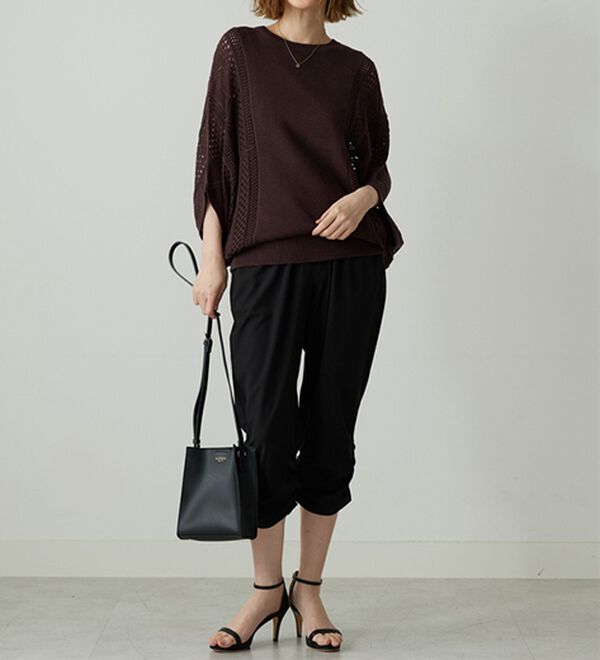 BELLUNA（ベルーナ）の「【接触冷感/UVカット/吸水速乾/軽量】ヒンヤリ＆速乾！裾くしゅクロップドパンツ（クロップドパンツ）」｜詳細画像