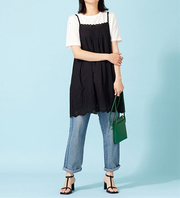 BELLUNA（ベルーナ）の「刺しゅう使いキャミチュニックアンサンブル（チュニック）」｜詳細画像