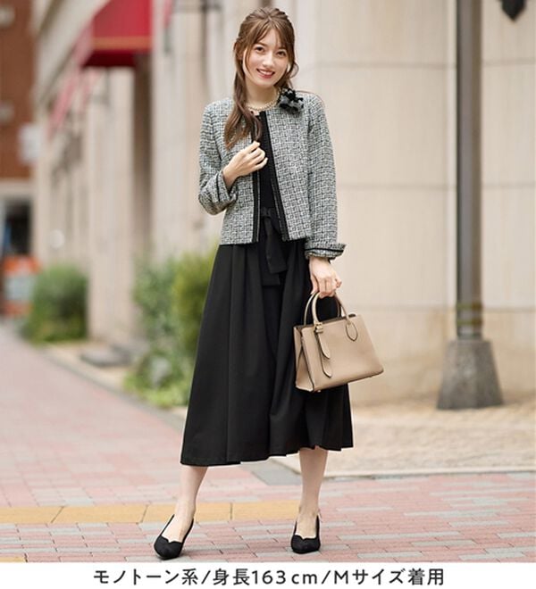 alotta（アロッタ）の「【３点セット】入学式卒業式に！ママに嬉しい洗えるワンピセレモニースーツ＜７号～２３号＞（ワンピースセットスーツ）」｜詳細画像