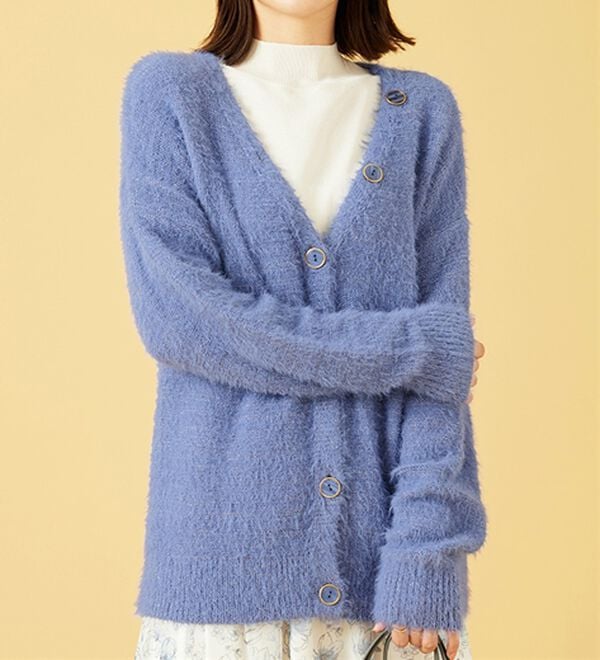 BELLUNA（ベルーナ）の「上品見え！ふんわりシャギーカーディガン（ニットカーディガン）」｜詳細画像