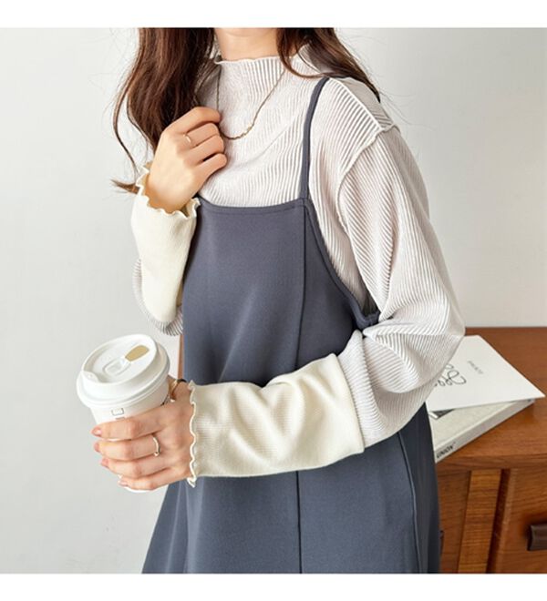 GeeRA（ジーラ）の「異素材ドッキング配色メロープルオーバー（カットソー）」｜詳細画像