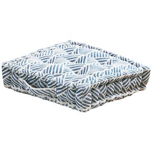 iellio（イエリオ）の「厚みたっぷりクッキー型クッション＜フロアクッション・座布団・シートクッション＞（クッション・クッションカバー）」｜ヘリンボーン柄ブルー