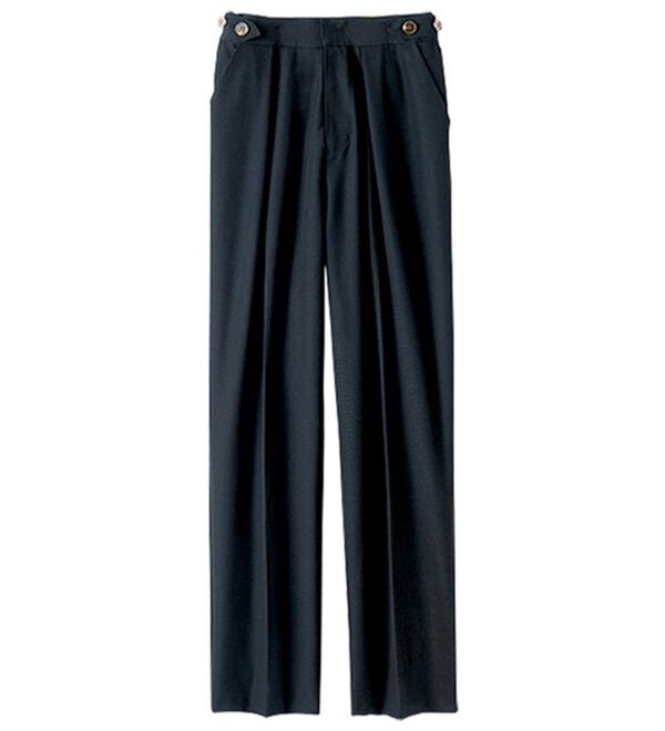 BELLUNA（ベルーナ）の「ボタン使いウエスト調節テーパードパンツ（テーパードパンツ）」｜黒