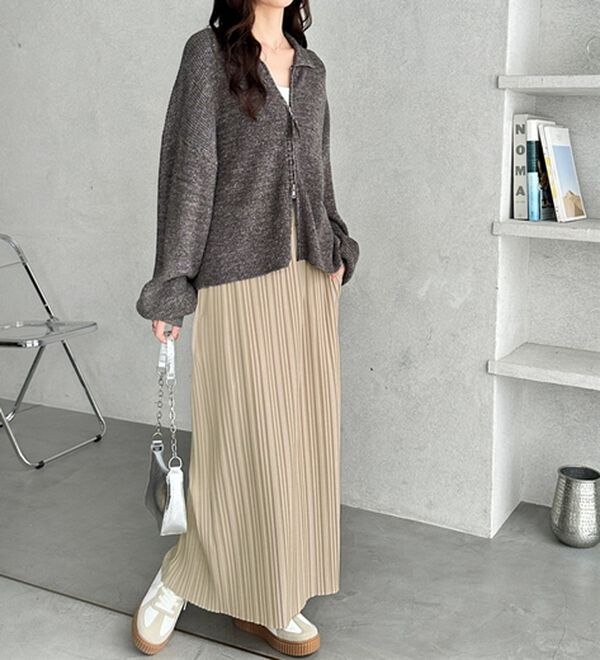 GeeRA（ジーラ）の「セルフカットプリーツナロースカート（ロングスカート）」｜詳細画像