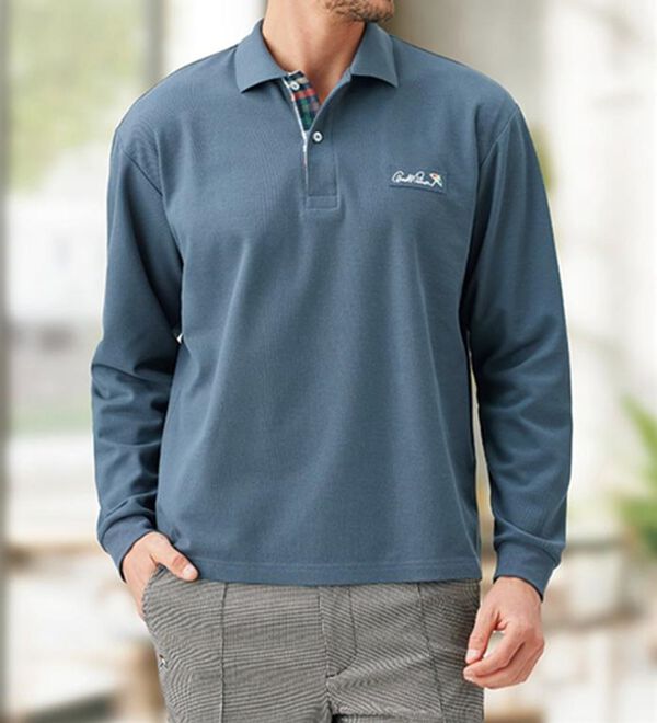 「【３枚組】＜アーノルド　パーマー＞ワンポイント刺しゅう鹿の子ポロシャツ３枚組（長袖・半袖）（メンズカットソー）」｜詳細画像