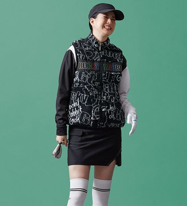 「＜ロッキーラビット＞ロゴデザインボアフリースベスト（メンズベスト）」｜詳細画像