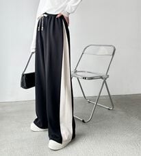 GeeRA（ジーラ）の「配色デザインボリュームスウェットパンツ（ワイドパンツ・ガウチョ）」