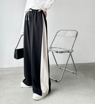 GeeRA（ジーラ）の「配色デザインボリュームスウェットパンツ（ワイドパンツ・ガウチョ）」