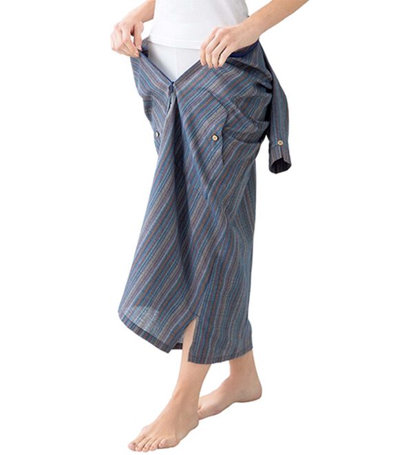 「さらり綿１００％しじら織調ワンピース（パジャマ・ルームウェア）」｜詳細画像